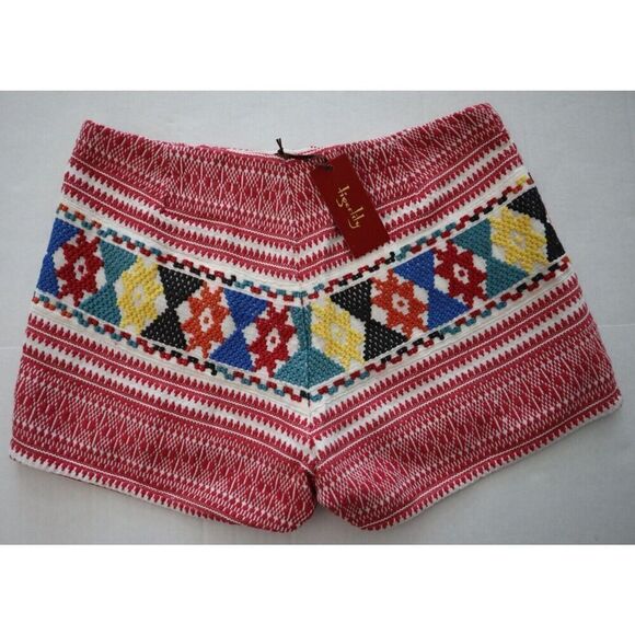 Tigerlily Women Sz 8 Oat Multi Embroidered Uluaki 10" Length Cotton Shorts - Picture 2 of 9